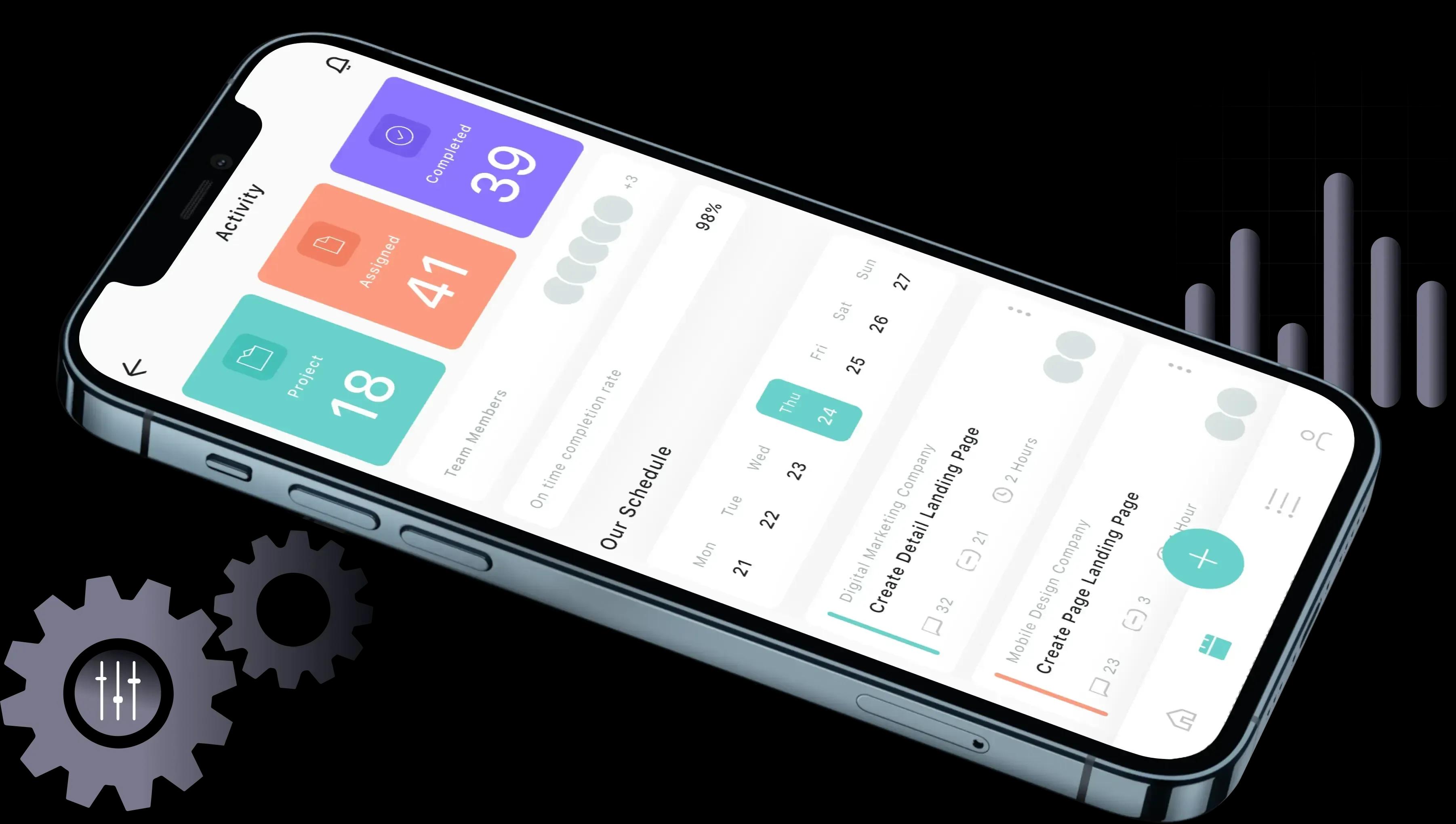 Mobile app interface Mobile app interface